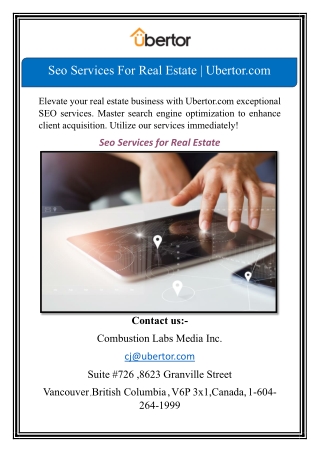 Seo Services For Real Estate | Ubertor.com
