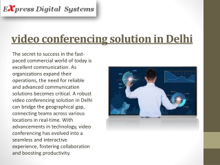 Seamless Communication with a Video Conferencing Solution in Delhi