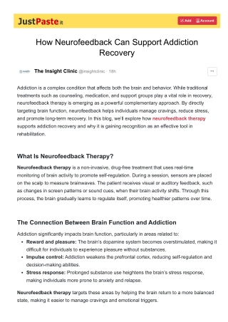 How Neurofeedback Can Support Addiction Recovery