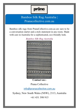 Bamboo Silk Rug Australia | Pranacollective.com.au