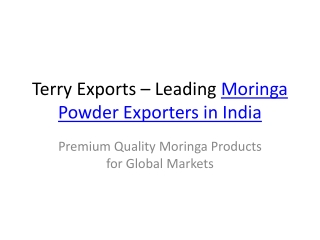 Moringa Exporters India