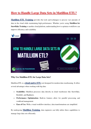 Matillion Training Online | Matillion Etl Training