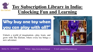 Toy Subscription Library in India: Unlocking Fun and Learning