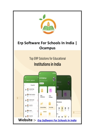 Erp Software For Schools In India  Ocampus