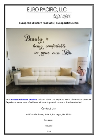 European Skincare Products  Europacificllc.com