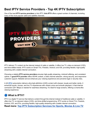 Best IPTV Service Providers - Top 4K IPTV Subscription (1)