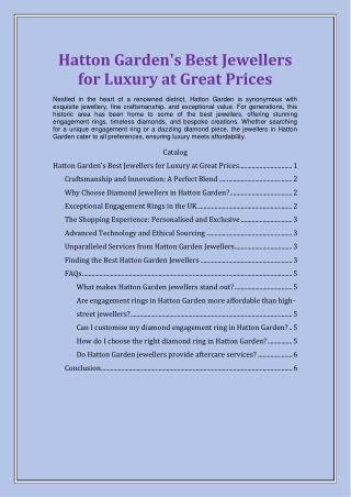 Hatton Gardens Best Jewellers for Luxury at Great Prices