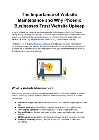 The Importance of Website Maintenance and Why Phoenix Businesses Trust Website Upkeep