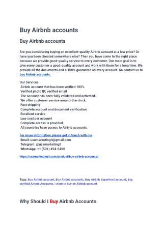 Buy Airbnb accounts