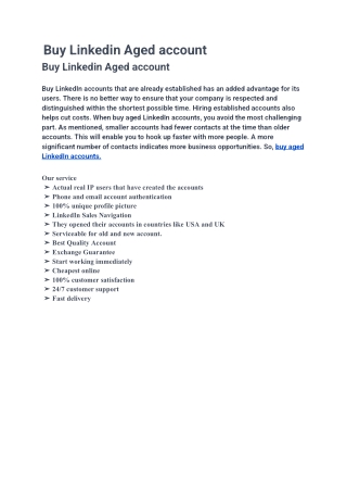 Linkedin Aged account