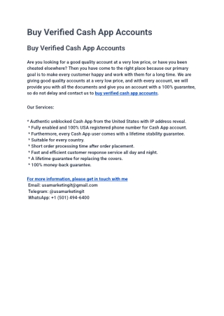 Buy Verified Cash App Accounts