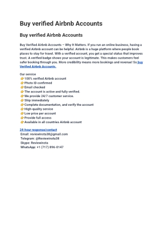 Buy verified Airbnb Accounts