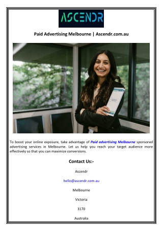 Paid Advertising Melbourne  Ascendr.com.au