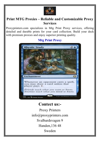 Print MTG Proxies – Reliable and Customizable Proxy Services