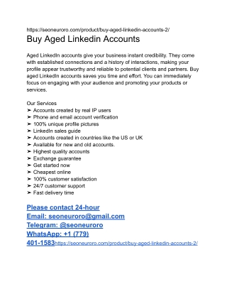 Buy Aged Linkedin Accounts