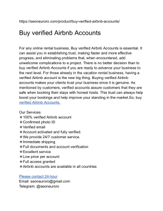 Buy verified Airbnb Accounts