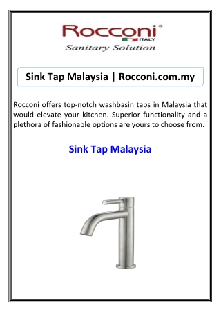 Sink Tap Malaysia Rocconi.com.my