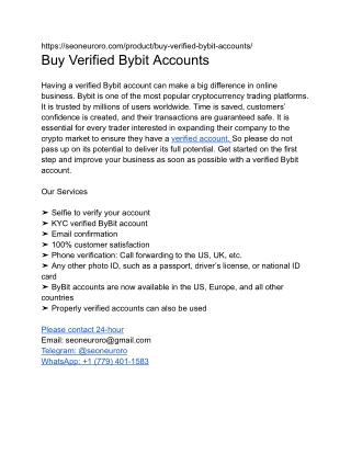 Buy Verified Bybit Accounts