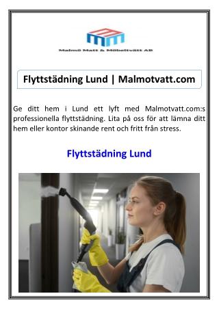 Flyttstädning Lund Malmotvatt.com