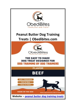 Peanut Butter Dog Training Treats  Obedibites.com