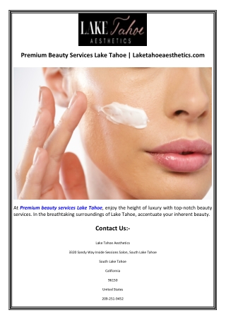 Premium Beauty Services Lake Tahoe  Laketahoeaesthetics.com
