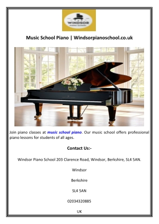 Music School Piano  Windsorpianoschool.co.uk
