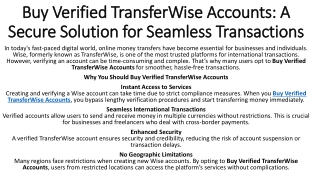Buy Verified TransferWise Accounts