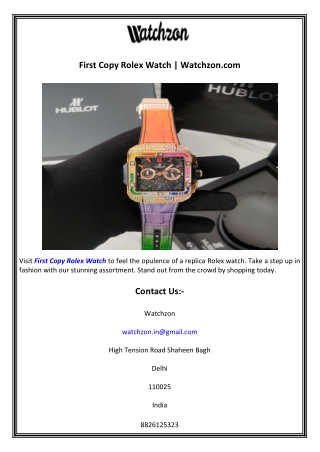 First Copy Rolex Watch  Watchzon.com