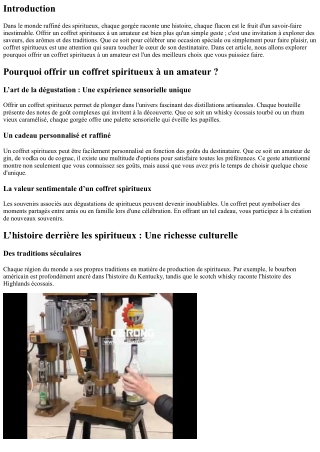 Pourquoi offrir un coffret spiritueux à un amateur ?