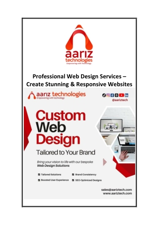 Professional Web Design Services – Create Stunning & Responsive Websites