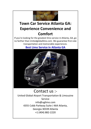 Best Limo Service in Atlanta GA Experience First-Class Travel