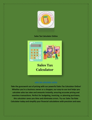 Sales Tax Calculator Online