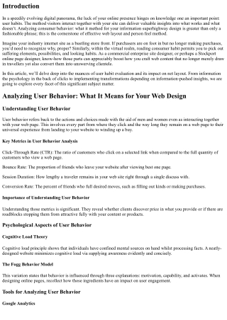 Analyzing User Behavior: What It Means for Your Web Design