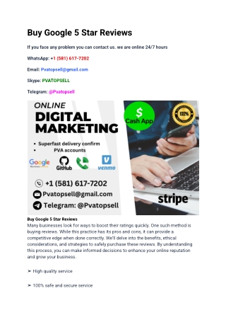 Buy Google 5 Star Reviews