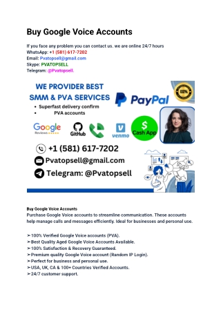 Buy Google Voice Accounts