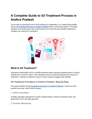 A Complete Guide to IUI Treatment Process in Andhra Pradesh