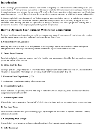 How to Optimize Your Business Website for Conversions