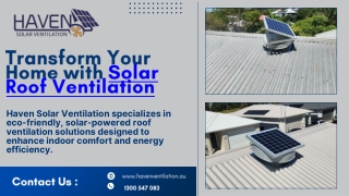 Transform Your Home With Solar Roof Ventilation