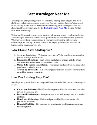 Best Astrologer Near Me