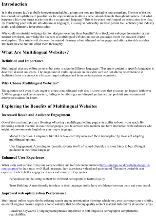 Exploring the Benefits of Multilingual Websites
