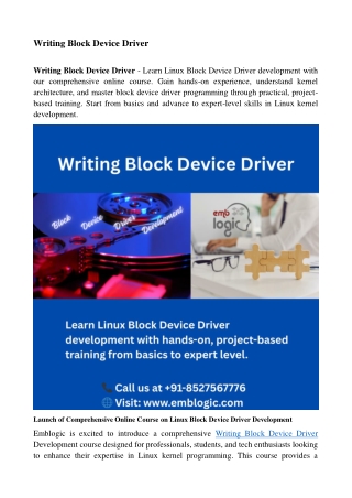 Writing Block Device Driver