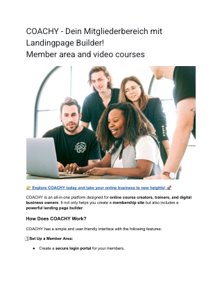COACHY - Dein Mitgliederbereich mit Landingpage Builder