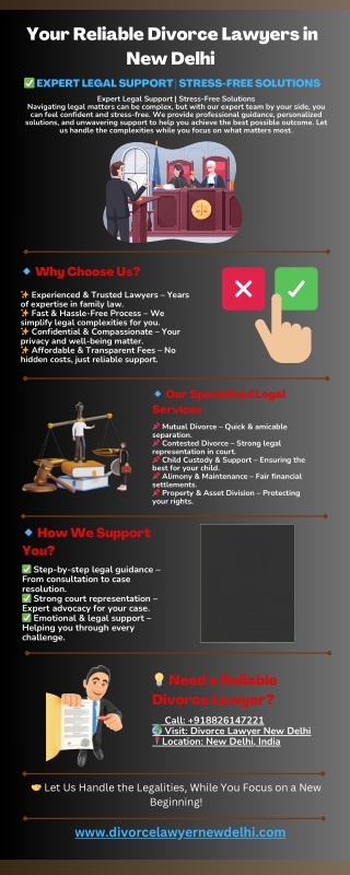 Your Reliable Divorce Lawyers in New Delhi: Expert Legal Support