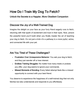 Discover How Do I Train My Dog To Fetch