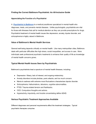 _Psychiatrist in Baltimore