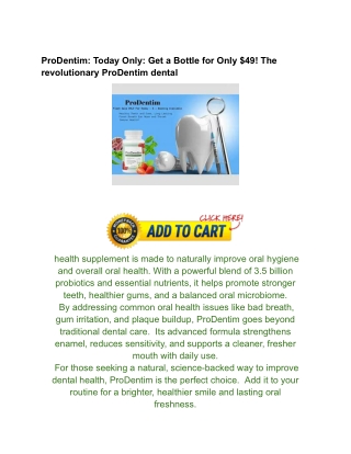 ProDentim_ Today Only_ Get a Bottle for Only $49