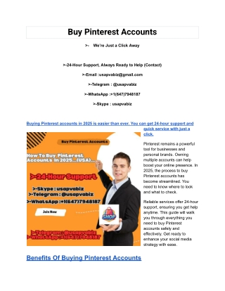 07.99 Top Buy Pinterest Accounts  In 2025...(USA)...