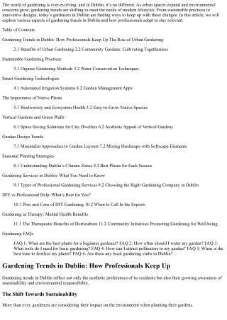 Gardening Trends in Dublin: How Professionals Keep Up