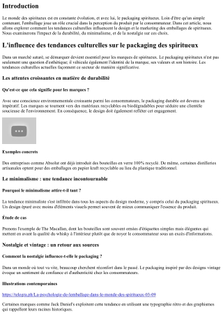 L'influence des tendances culturelles sur le packaging des spiritueux