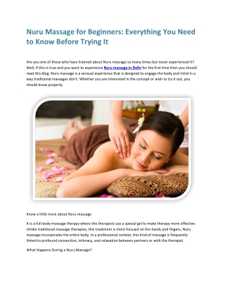 Nuru Massage for Beginners Everything You Need to Know Before Trying It